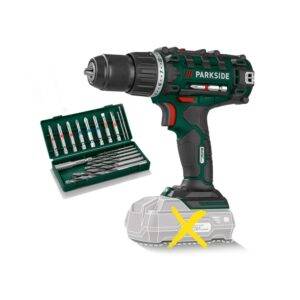 ParkSide PABS 20-Li E6 20V 2Ah akkus fúró, csavarbehajtó bitkészlettel (akku és töltő nélkül)