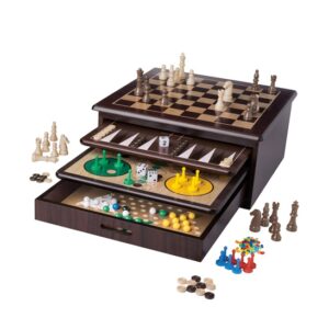 Társasjátékok 10 az 1-ben fadobozban