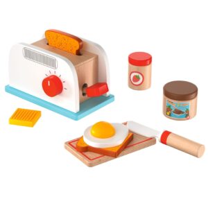 Fa játék kiegészítők a konyhába - kenyérpirító és tartozékai