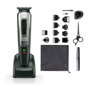 Akkumulátoros haj- és szakállvágó, 5 az 1 ben, praktikus bele állítható töltővel SILVERCREST SHBS 3.7 D5