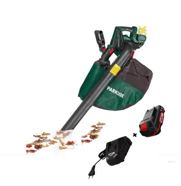 PARKSIDE Lombszívó és lombfúvó - akukkal és töltővel együtt ( 2db 4Ah akku )PLSA 40 Li C2