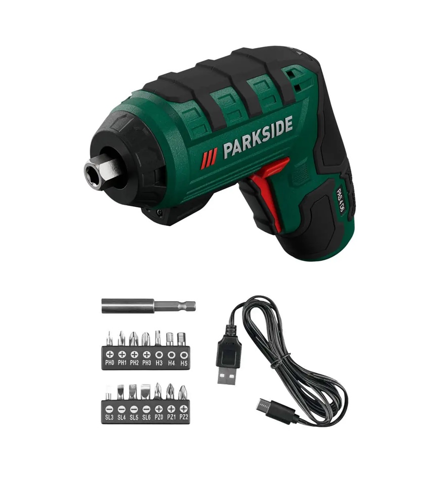 PARKSIDE saját akkus csavarhúzó USB töltési lehetőséggel PAS 4 D6