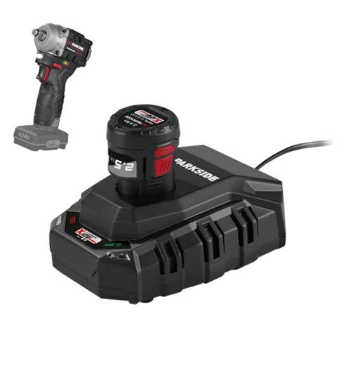 12 V/2,5 Ah-s parkside akku PAPK 12 2.5 B1 + 6 A-es töltő PLGK 12 6.0 B1